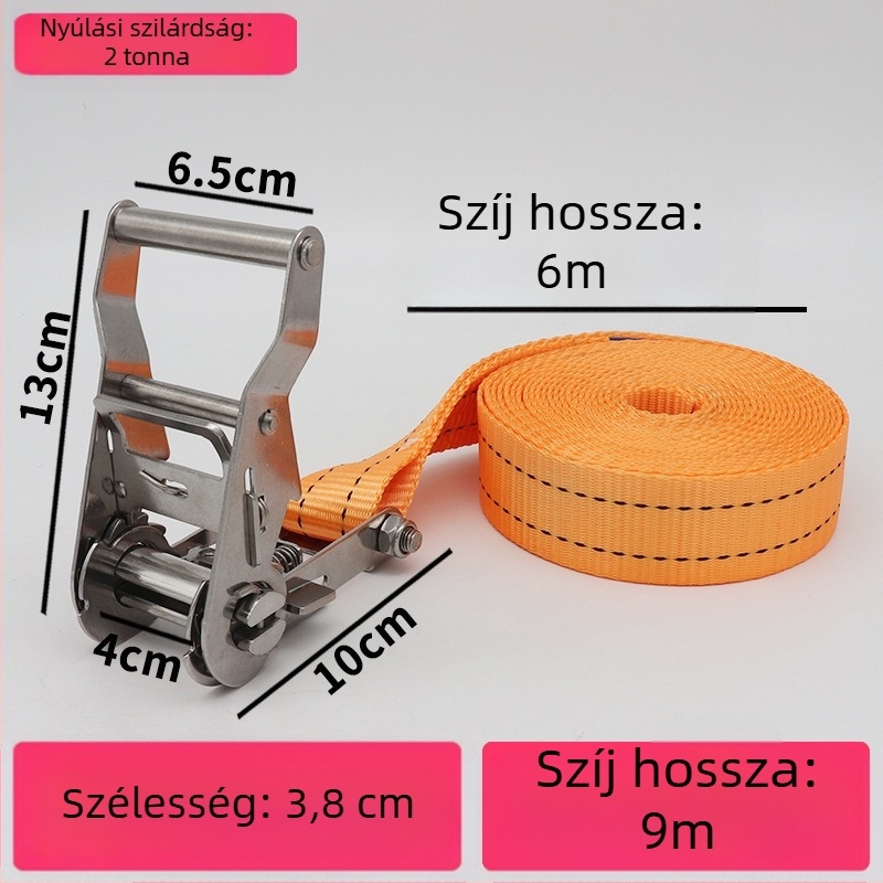 Trump 304 rozsdamentes acélból készült feszítő horog nélkül rakományhevederhez, körkörös rögzítésre alkalmas