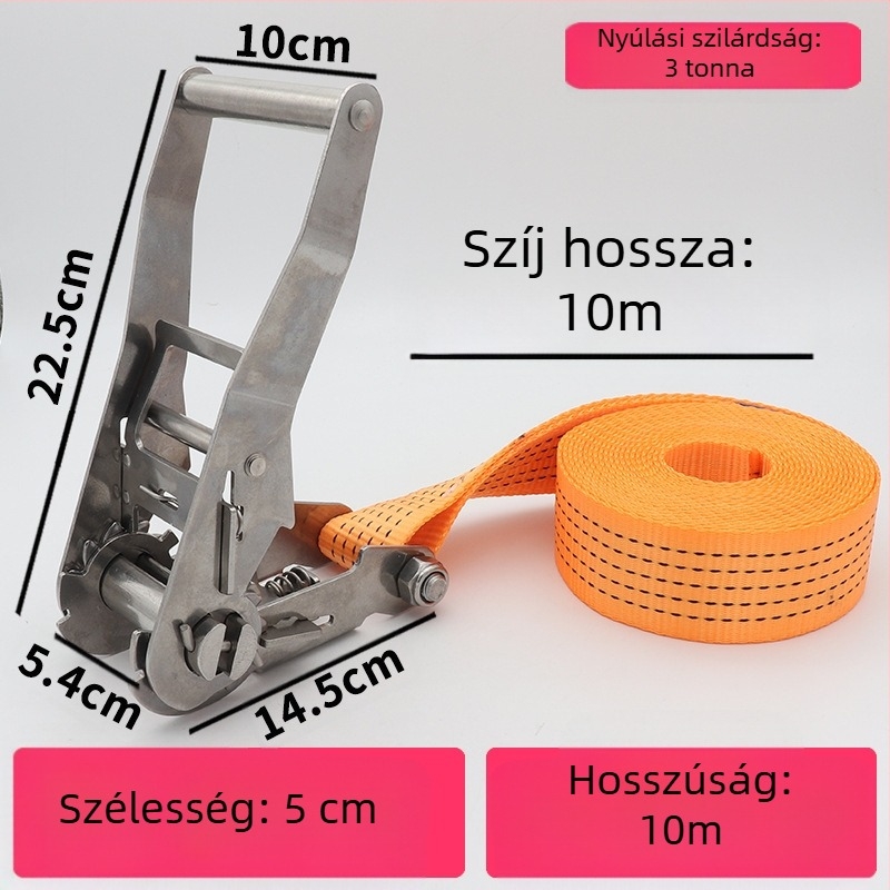 Trump 304 rozsdamentes acélból készült feszítő horog nélkül rakományhevederhez, körkörös rögzítésre alkalmas