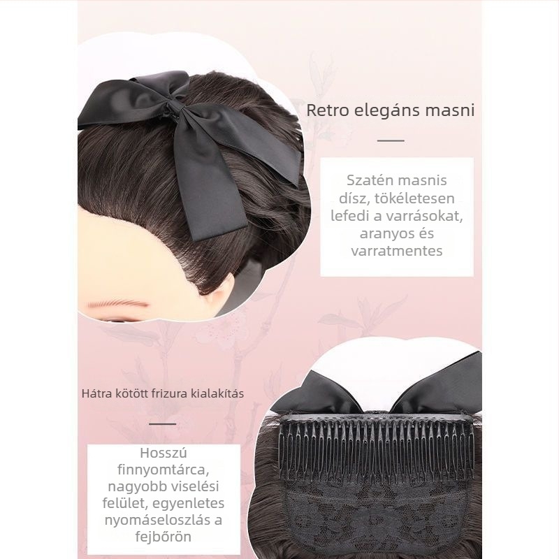 Női lófarok paróka, valósághű magasságnövelő párna, puhán puha, klipszes stílus