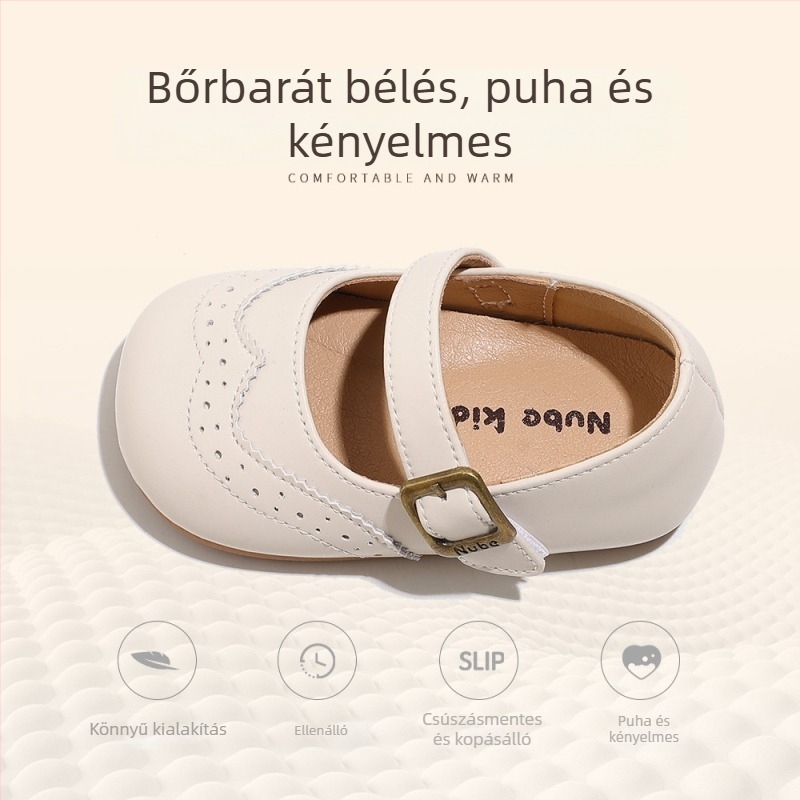 Lányos cipő puha talppal, Velcro-zárás, alacsony felső rész, gumírozott talp, koreai stílus