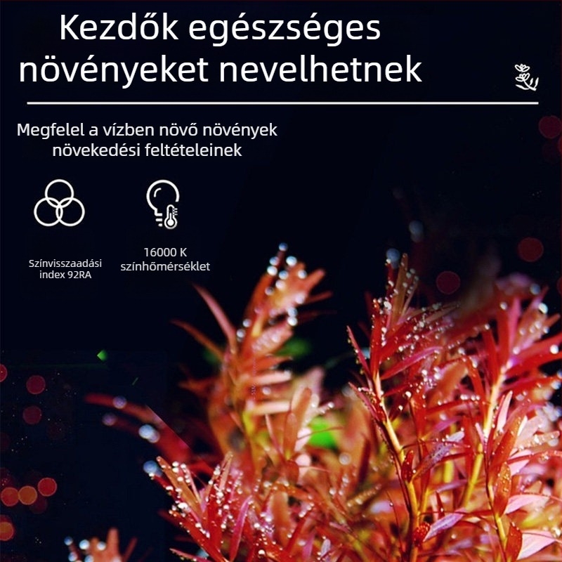 Akvarium LED világítás víz alatti növényekhez — teljes spektrum, vízálló, alumíniumötvözet, 8W, FKSC