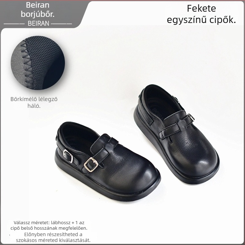 Gyermekeknek készült bőrből készült cipő lányoknak, Velcro-zárás, alacsony fazon, gumitalp, hálós bélés