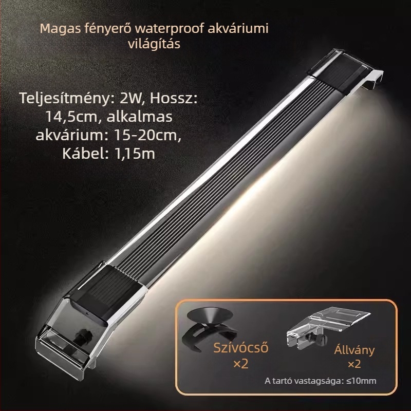 Akvárium LED lámpa alumíniumötvözetből, 1,5–20W, Morning front