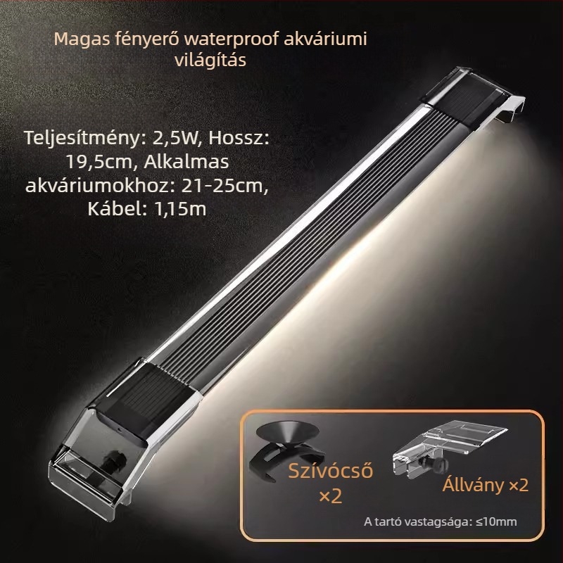 Akvárium LED lámpa alumíniumötvözetből, 1,5–20W, Morning front