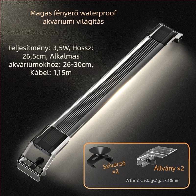 Akvárium LED lámpa alumíniumötvözetből, 1,5–20W, Morning front