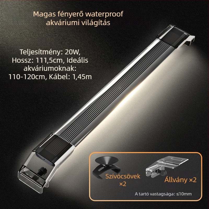 Akvárium LED lámpa alumíniumötvözetből, 1,5–20W, Morning front
