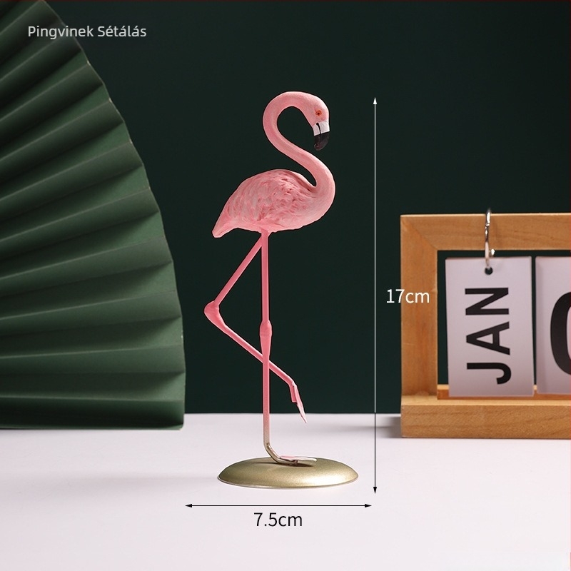 Asztali flamingó dekoráció (Szintetikus gyanta, Master Gu, Állatok, Kartoncsomagolás)