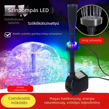 Kőkerdő tájkép víziesés gomba alakú szórófejjel kis akváriumhoz LED világítással — Anyag: Króm-zirkónium- réz; Márka: Egyéb