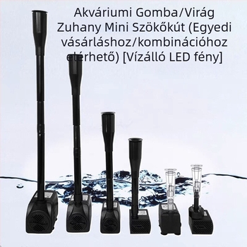 Kőkerdő tájkép víziesés gomba alakú szórófejjel kis akváriumhoz LED világítással — Anyag: Króm-zirkónium- réz; Márka: Egyéb