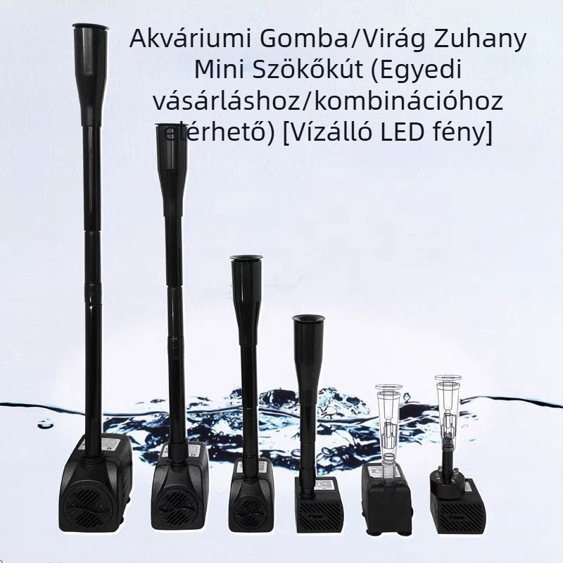 Kőkerdő tájkép víziesés gomba alakú szórófejjel kis akváriumhoz LED világítással — Anyag: Króm-zirkónium- réz; Márka: Egyéb