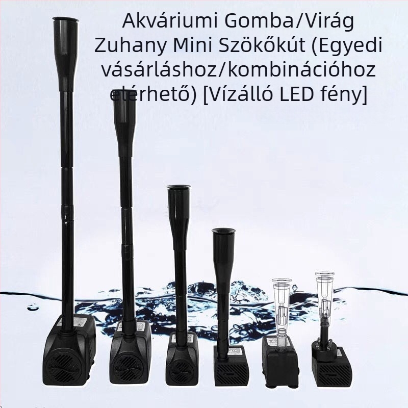 Kőkerdő tájkép víziesés gomba alakú szórófejjel kis akváriumhoz LED világítással — Anyag: Króm-zirkónium- réz; Márka: Egyéb