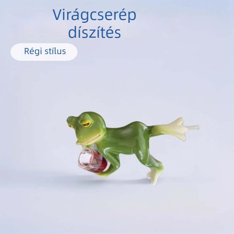 Külső használatra szánt, szintetikus gyantából készült függő dekoráció – skandináv stílus, állat tervezés, Termékkód: Frog