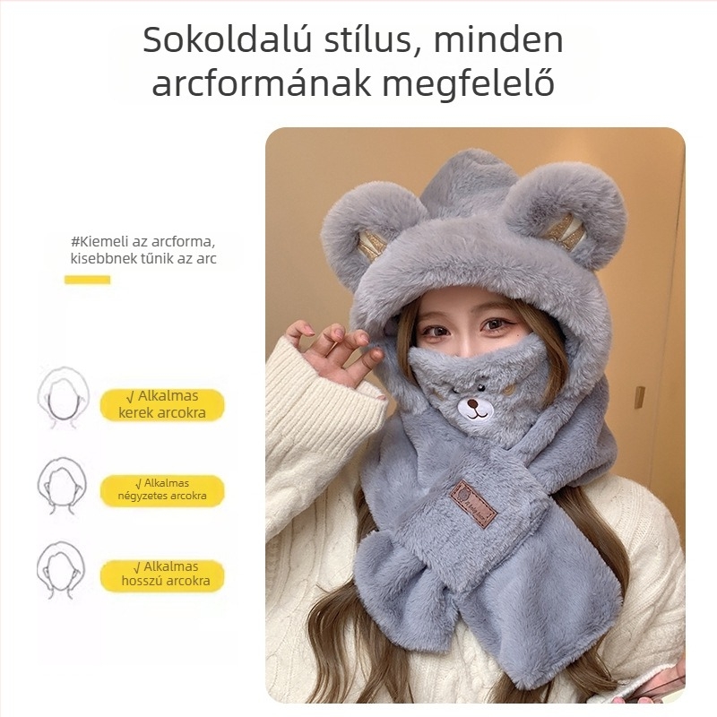 Akril sál és kesztyűk készlet felnőtteknek, uniszex, télre