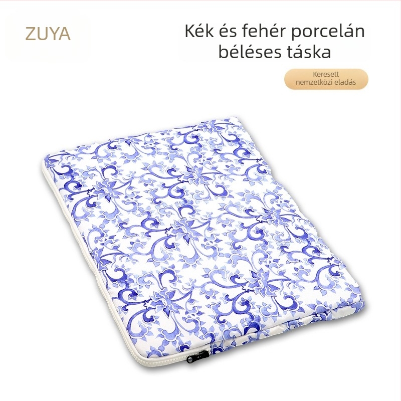 Zhuoyi ütésálló laptop- és tabletok tok, virágos mintával, bélés poliészterből, városi egyszerű stílus