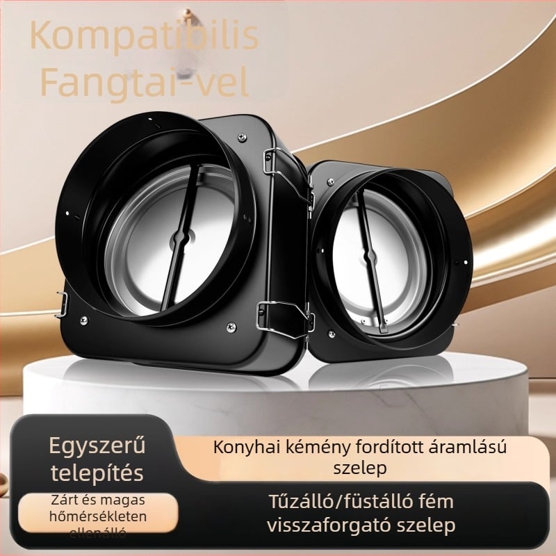 Fotile-kompatibilis tűzálló egyirányú füstmegállító szelep konyhai elszívóhoz, szénacél, könnyed luxus stílus