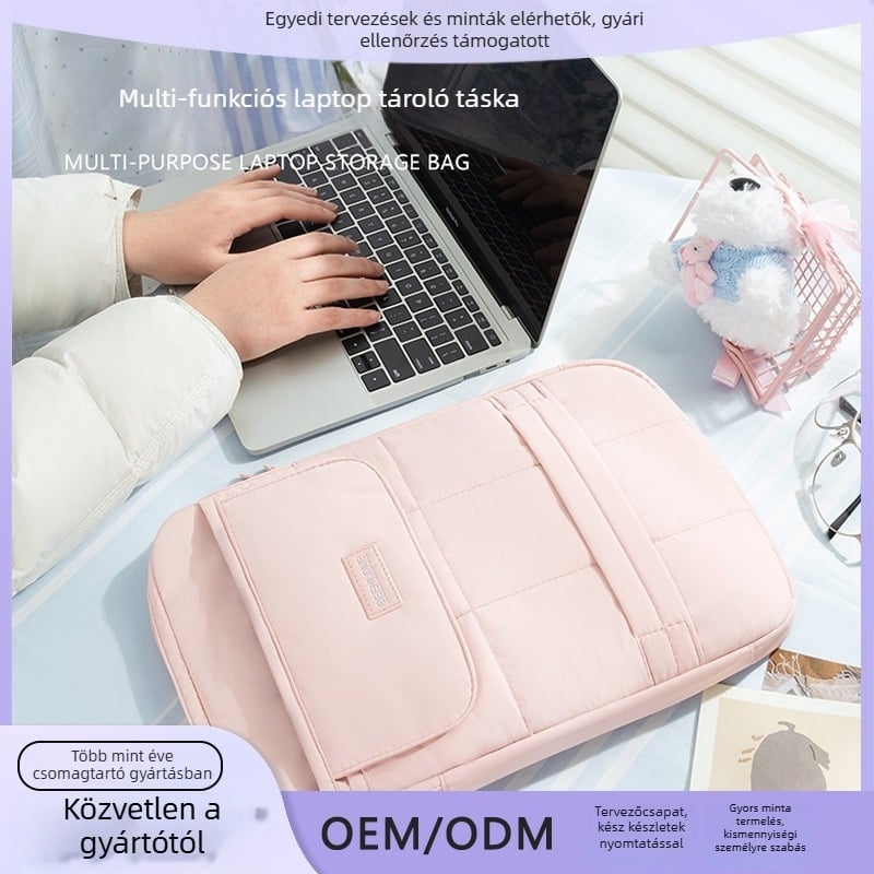 Laptop táska – kopásálló poliészter, cipzáras nyitás, puha fogantyú, téli 2025 kiadás