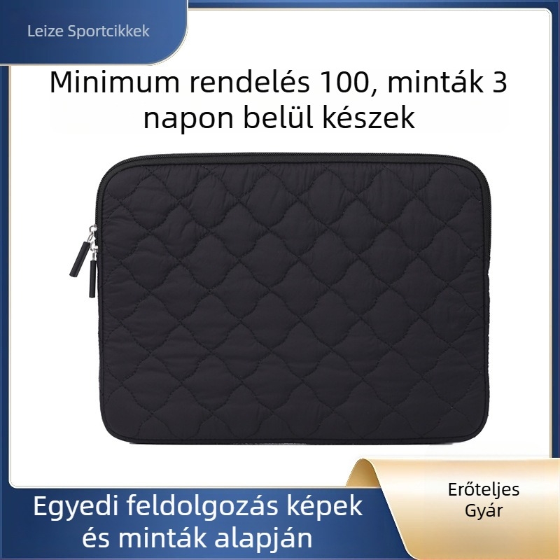 Leize tabletás és laptopos utazótáska Lingge hímzéssel, diving anyagú belső, cipzár, puha fogantyú, belső sötét hálózat (üzleti utakhoz)
