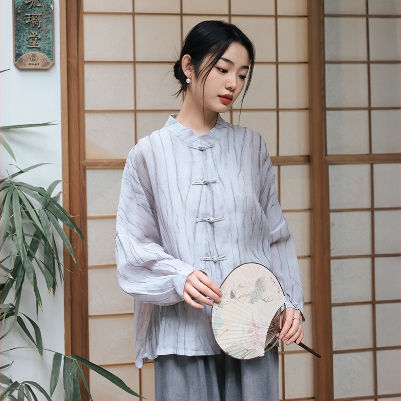 Női Ramie-Tencel kardigán felső, laza szabás, hosszú ujjú, absztrakt mintázat, UPF50+ napvédelem, hossz 50-65 cm, anyagösszetétel: Ramie 50-70% + Tencel 30-50%, Nyár 2025