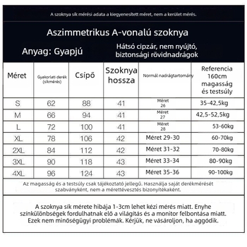 Pamutkeverékből készült fél-test szoknya, A-vonalú, rövid, közepes elasztikusság, érett hölgy stílus