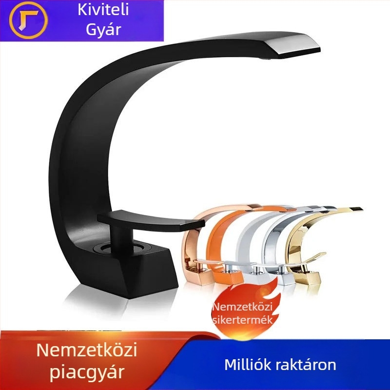 Réz mosdócsap egyetlen lyukkal, meleg- és hideg vízellátás, modell KDa-5109, kerámiás szelep, bemeneti/kimeneti csőátmérő 2 cm