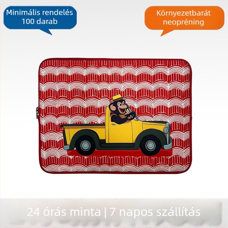 Vízálló laptop tok levehető vállpánttal, könnyű és vékony, cipzáras zárás, neoprén anyag