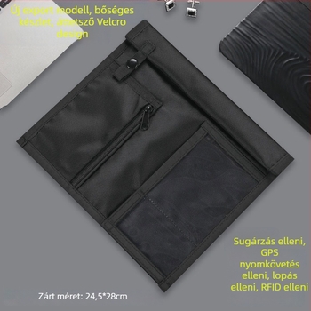 Laptop táska RFID védelemmel és jelvédő védelemmel, dupla rétegű lopás elleni védelem, belső nano-védő réteg, Oxford anyag