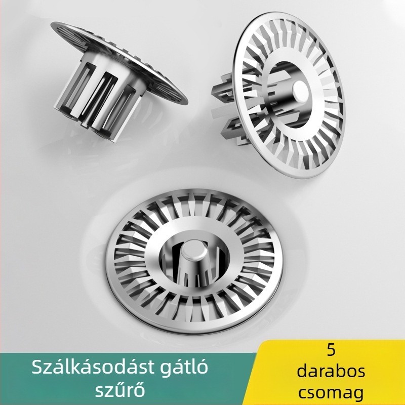 Lefolyó szűrő – Többfunkciós, hajszálak elleni háló padlólefolyóhoz, mosómedencéhez és mosdókagylóhoz; ABS anyag; Modern, minimalist dizájn