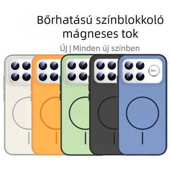 Redmi K90 védőtok mágneses zárással, 2-in-1 puha széle és kemény hátsó panel akrilból, matt felület, ujjlenyomat-mentes, két független fém gomb