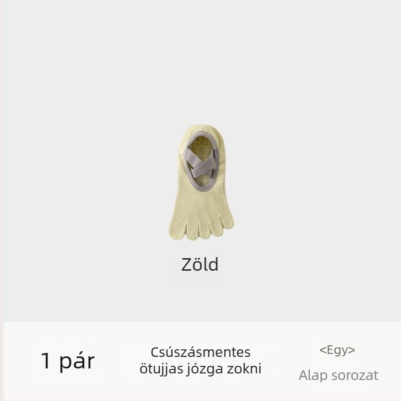 Női ötujjú jóga zokni Pilateshez, 90–95% pamut, nedvességelnyelés, rövid cső, egytűs kötés, japán stílus