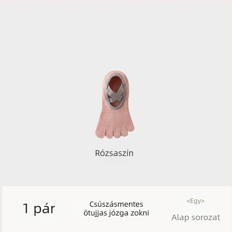 Női ötujjú jóga zokni Pilateshez, 90–95% pamut, nedvességelnyelés, rövid cső, egytűs kötés, japán stílus