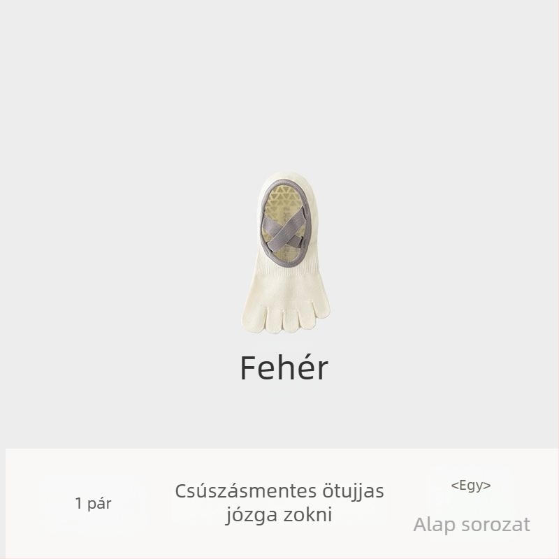 Női ötujjú jóga zokni Pilateshez, 90–95% pamut, nedvességelnyelés, rövid cső, egytűs kötés, japán stílus