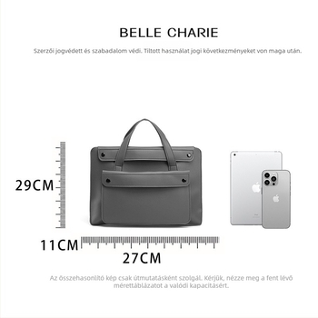 Laptop táska - vízálló, kopásálló, bővíthető kapacitás, PU anyag