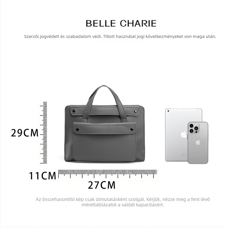 Laptop táska - vízálló, kopásálló, bővíthető kapacitás, PU anyag