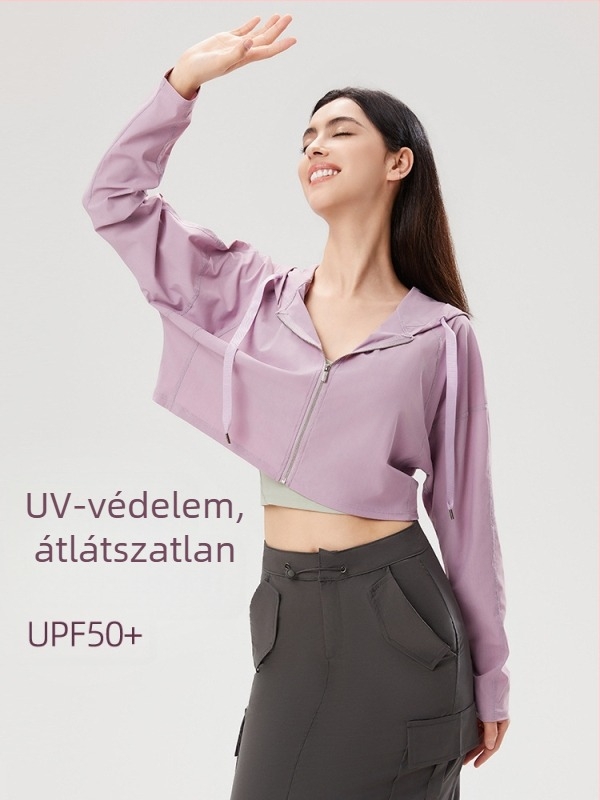 Kültéri szélvédő kabát, három az egyben dizájn, kapucnival, nejlon anyag, UPF50+ UV védelem, légáteresztő