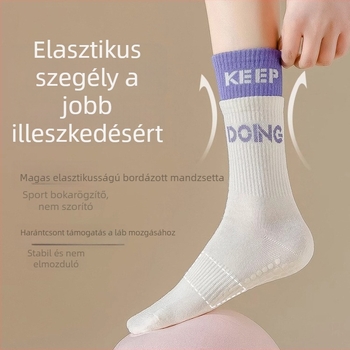 Magas rugalmasságú szilikon jóga zokni futáshoz és pilateshez, izzadságot felszívó beltéri edző zokni nőknek, lélegző, körbefogó kialakítású