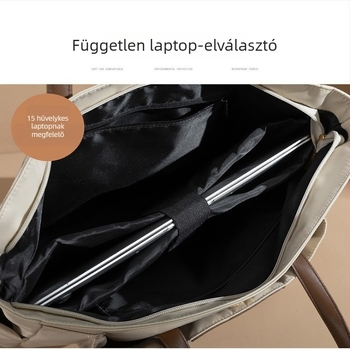 Női laptop táska, ultrakönnyű design, Oxford anyag, nylon bélés, 2025 tavasz kiadás, márka 23, hordozható aktatáskás stílus; kézben vihető vagy vállon.
