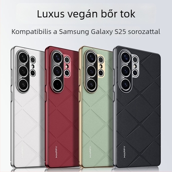 Samsung S25 Ultra telefon tok gyémánt mintás műbőrrel és elektroplatinált bevonattal, teljes védelem