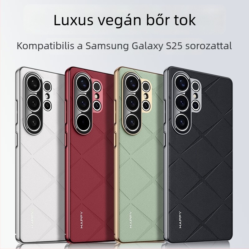 Samsung S25 Ultra telefon tok gyémánt mintás műbőrrel és elektroplatinált bevonattal, teljes védelem