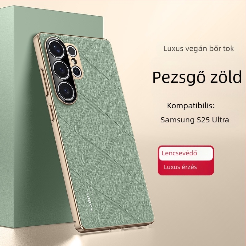 Samsung S25 Ultra telefon tok gyémánt mintás műbőrrel és elektroplatinált bevonattal, teljes védelem