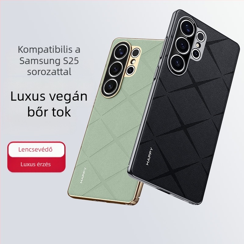 Samsung S25 Ultra telefon tok gyémánt mintás műbőrrel és elektroplatinált bevonattal, teljes védelem