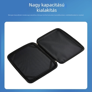 Vízálló laptop táska ABS+PC burkolattal, PU bélés, csíkos mintázat, hordozható többfunkciós tároló tok üzleti utazásokhoz