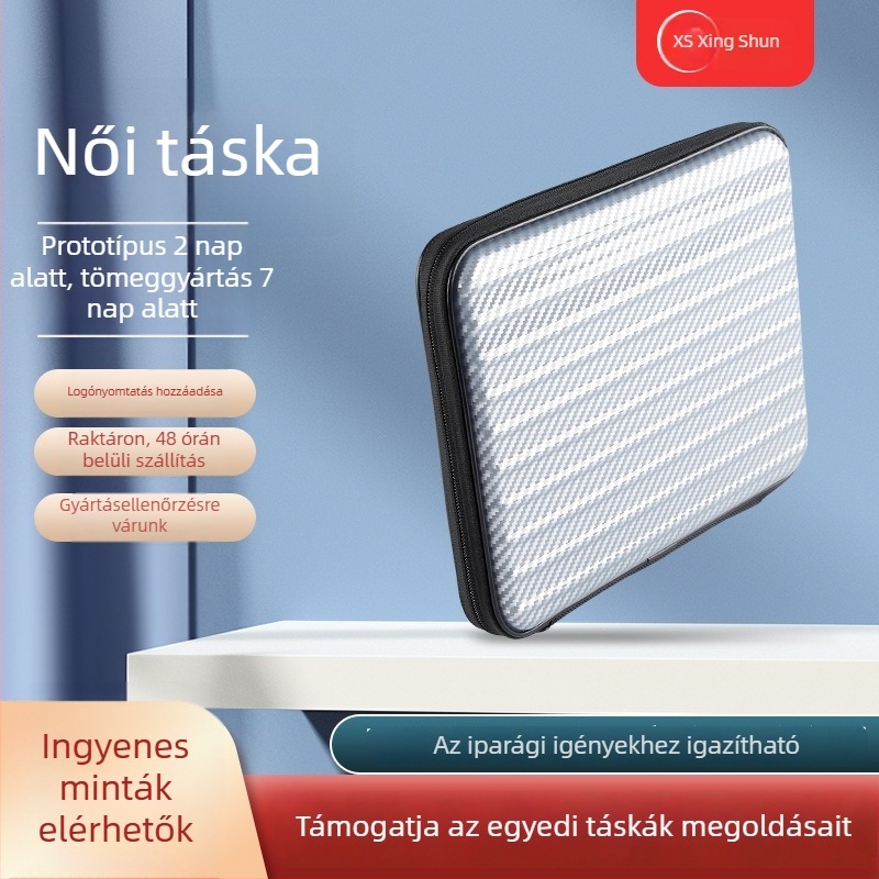 Vízálló laptop táska ABS+PC burkolattal, PU bélés, csíkos mintázat, hordozható többfunkciós tároló tok üzleti utazásokhoz
