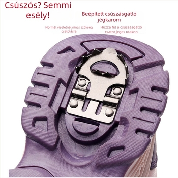 Gyerekek téli havas csizmája, vastag, vízálló, lányoknak, fleece bélés, csúszásmentes, meleg