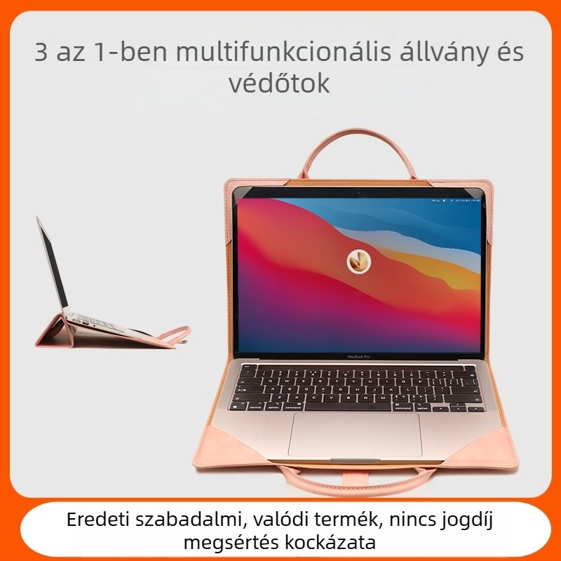 Apple/Huawei laptop táska, védőtok MacBook 13 hüvelykhez állvánnyal, belső rekesz 14–15 hüvelykre