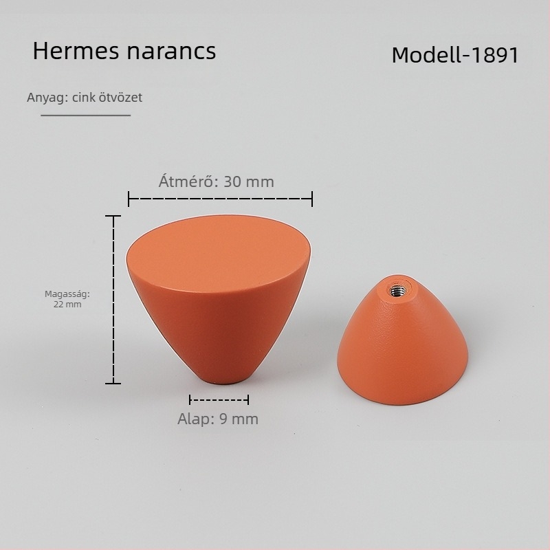 K.N.N 1891 Egylyukú fogantyú szekrényekhez, gardróbokhoz és fiókokhoz — cinkötvözet, modern minimalist stílus, bőrhatás spray felület