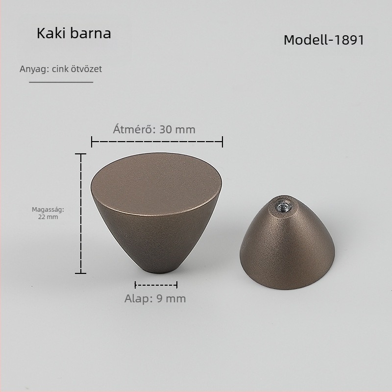 K.N.N 1891 Egylyukú fogantyú szekrényekhez, gardróbokhoz és fiókokhoz — cinkötvözet, modern minimalist stílus, bőrhatás spray felület