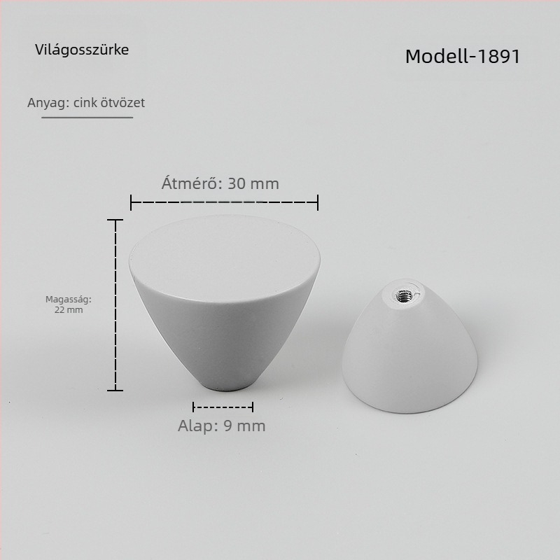 K.N.N 1891 Egylyukú fogantyú szekrényekhez, gardróbokhoz és fiókokhoz — cinkötvözet, modern minimalist stílus, bőrhatás spray felület