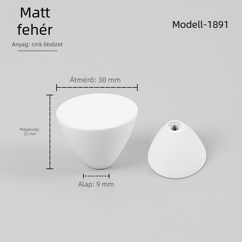K.N.N 1891 Egylyukú fogantyú szekrényekhez, gardróbokhoz és fiókokhoz — cinkötvözet, modern minimalist stílus, bőrhatás spray felület