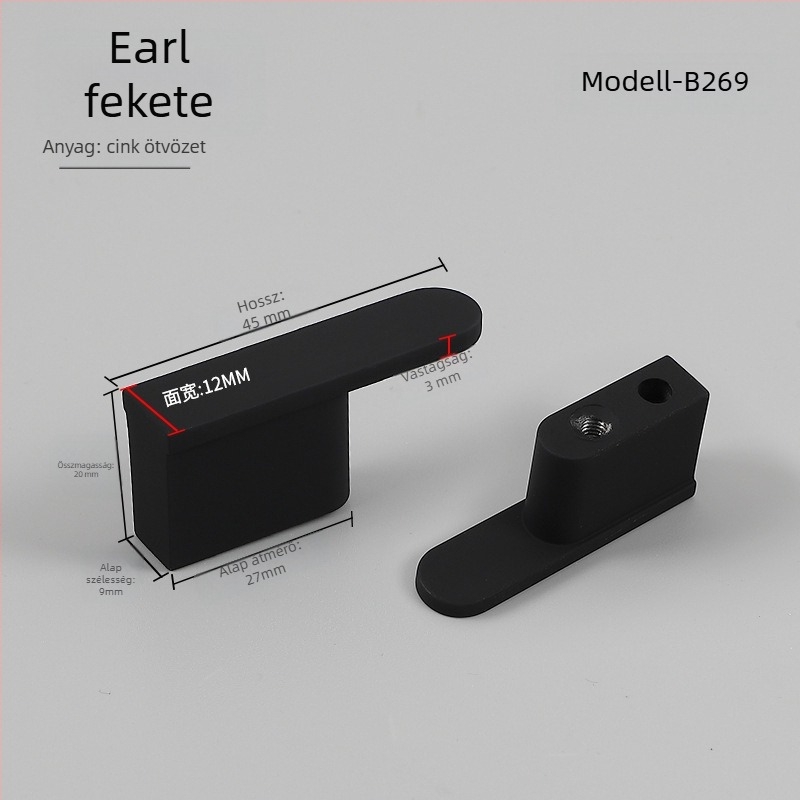 K.N.N 1891 Egylyukú fogantyú szekrényekhez, gardróbokhoz és fiókokhoz — cinkötvözet, modern minimalist stílus, bőrhatás spray felület