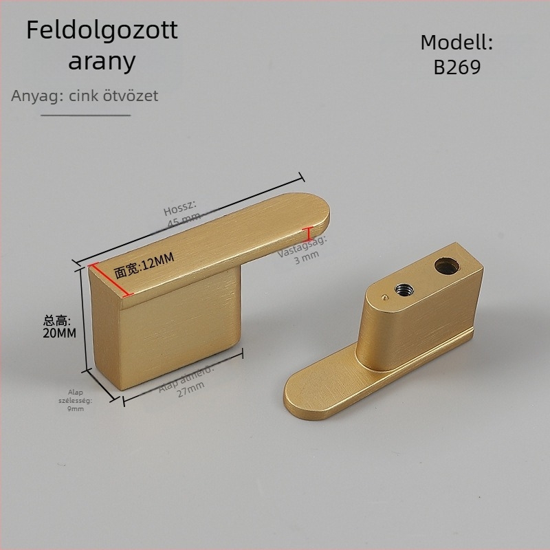K.N.N 1891 Egylyukú fogantyú szekrényekhez, gardróbokhoz és fiókokhoz — cinkötvözet, modern minimalist stílus, bőrhatás spray felület